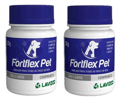 Kit 2 Suplemento Alimentar Lavizoo Fortflex Pet Comprimidos para Cães e Gatos - 30 g