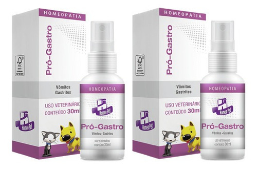 Kit 2 Sistema de Terapia Real H Homeo Pet Pró-Gastro - 30 mL