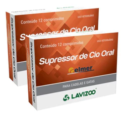 Kit 2 Supressor de Cio Oral Lavizoo para Cães e Gatos - 12 Comprimidos