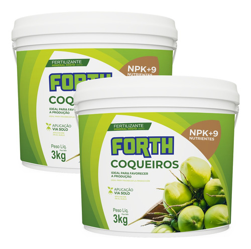 Kit 2 Fertilizante para Coqueiros Forth - 3 Kg em Oferta na Shopee
