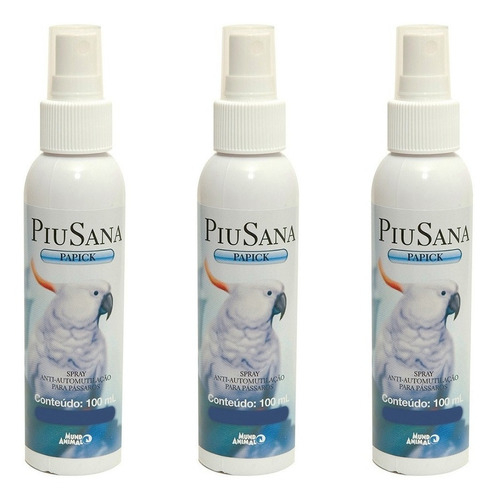 Kit 3 Antiautomutilação Piusana Spray Papick Mundo Animal - 100 mL em Oferta na Shopee