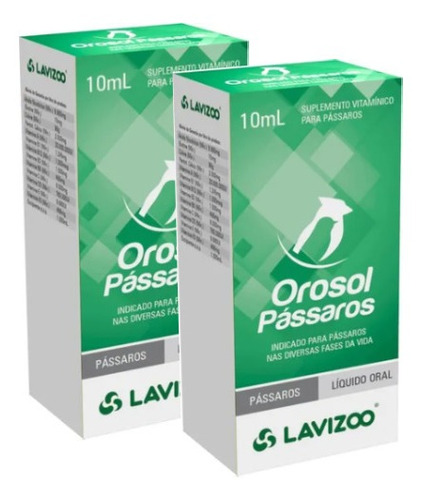 Kit 2 Suplemento Vitamínico Orosol para Pássaros - 10 mL - Pets