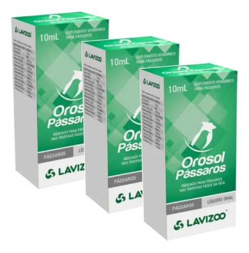 Kit 3 Suplemento Vitamínico Orosol para Pássaros - 10 mL em Oferta na Shopee