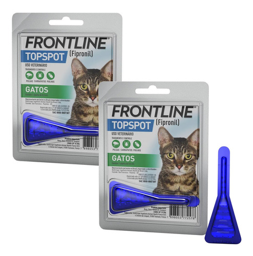 Kit 2 Antipulgas e Carrapatos Frontline Top Spot para Gatos - 1 Unidade em Oferta na Shopee