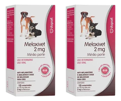 Kit 2 Meloxivet Duprat para Cães Médios com 10 Comprimidos - 2 mg