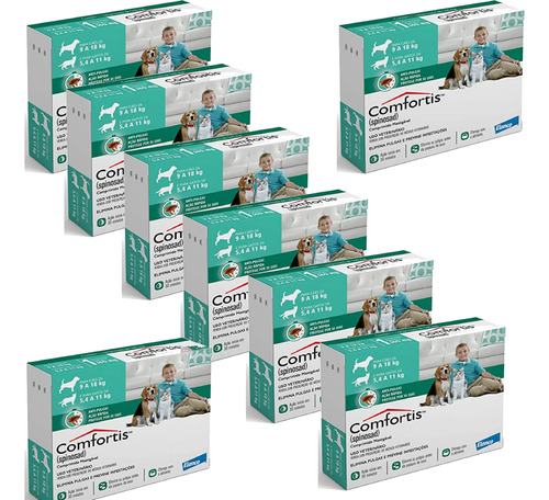 Kit 8 Comfortis Elanco 560 mg para Cães de 9 a 18 Kg e Gatos de 5,4 a 11 Kg - 1 Comprimido em Oferta na Shopee