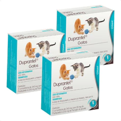 Kit 3 Duprantel Duprat Vermífugo para Gatos - 4 Comprimidos