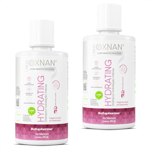 Kit 2 Oxnan Hydrating Shampoo de Hidratação Botupharma - 280 mL - Pets