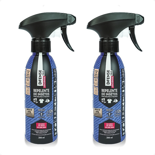 Kit 2 D-Fense Pro Tecidos Repelente de Insetos para Roupas - 250 mL - Home & Living
