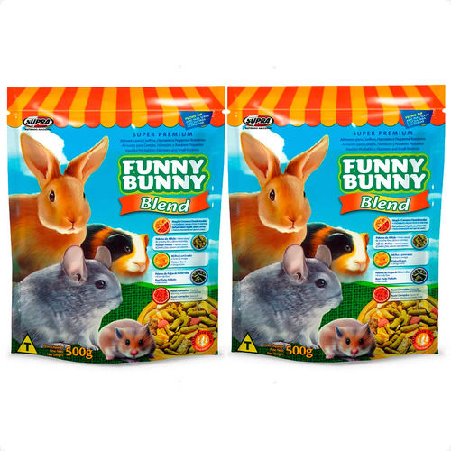 Kit 2 Ração Funny Bunny 500 gr Blend Coelhos e Pequenos Roedores em Oferta na Shopee