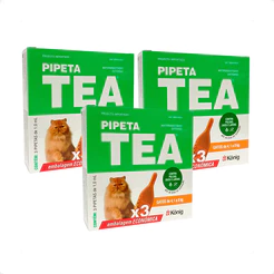 Kit 3 Tea Pipeta 1 mL Antiparasitário para Gatos 4,1 até 8 Kg - 3 Pipetas