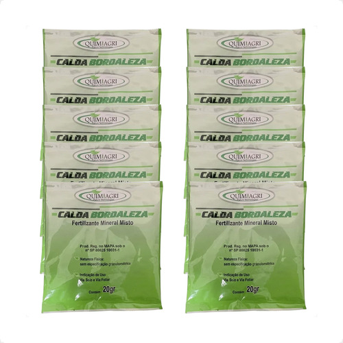 Kit 10 Calda Bordaleza Quimiagri Fertilizante Mineral Misto - 20g em Oferta na Shopee