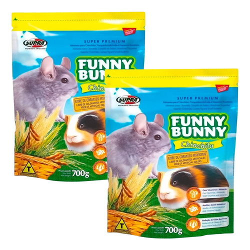 Kit 2 Ração Funny Bunny Chinchila - 700g em Oferta na Shopee