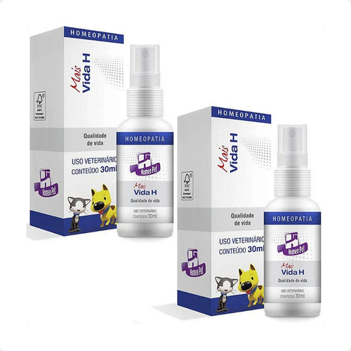 Kit 2 Homeopatia Mais Vida H Homeo Pet Real H - 30ml