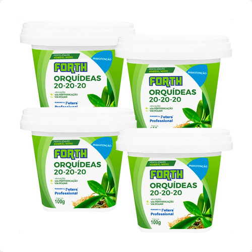 Kit 4 Forth Orquídeas Manutenção 20-20-20 - 100g em Oferta na Shopee