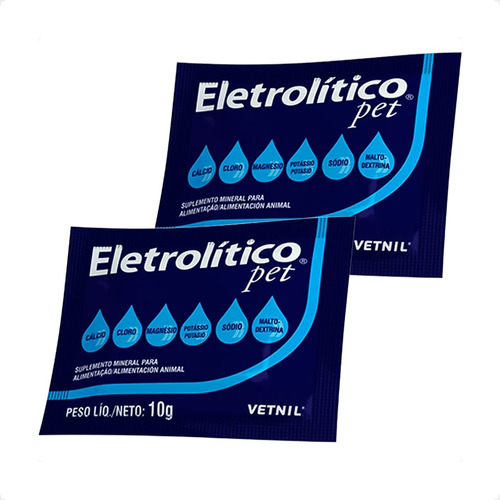 Kit 2 Eletrolitico Pet Vetnil Suplemento para Animais - Sachê 10g em Oferta na Shopee
