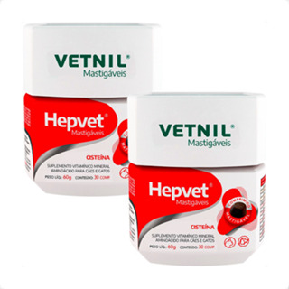 Kit 2 Hepvet Mastigável Vetnil Suplemento para Cães e Gatos - 60g em Oferta na Shopee