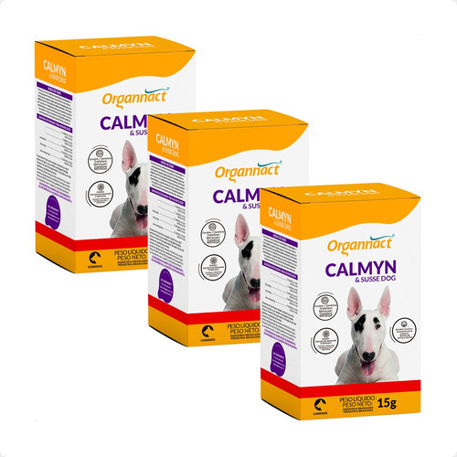 Kit 3 Calmyn & Susse Dog Organnact Suplemento - 15g