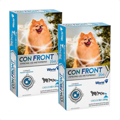 Kit 2 ConFront Plus Antipulgas para Cães de 2 a 10Kg - 1 Pipeta de 0,67ml