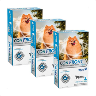 Kit 3 ConFront Plus Antipulgas para Cães de 2 a 10Kg - 1 Pipeta de 0,67ml em Oferta na Shopee