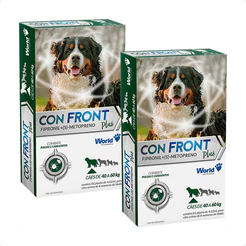 Kit 2 ConFront Plus Antipulgas para Cães de 40 a 60Kg - 1 Pipeta de 4,02ml