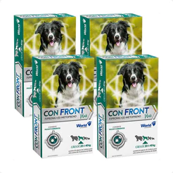 Kit 4 ConFront Plus Antipulgas para Cães de 20 a 40Kg - 1 Pipeta de 2,68ml