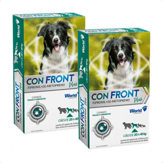 Kit 2 ConFront Plus Antipulgas para Cães de 20 a 40Kg - 1 Pipeta de 2,68ml em Oferta na Shopee