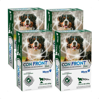 Kit 4 ConFront Plus Antipulgas para Cães de 40 a 60Kg - 1 Pipeta de 4,02ml em Oferta na Shopee