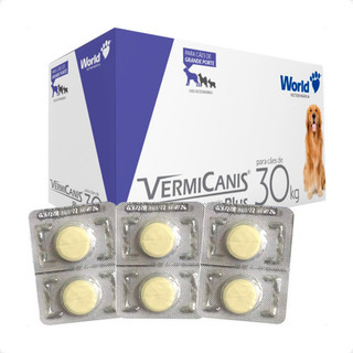 Kit 3 VermiCanis Plus Vermífugo World para Cães de 30Kg - Blíster 2 Comprimidos em Oferta na Shopee