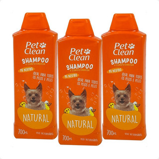 Kit 3 Shampoo e Condicionador Pet Clean Natural 2 em 1 - 700ml em Oferta na Shopee