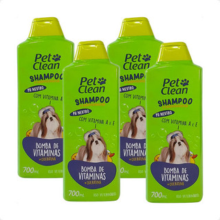 Kit 4 Shampoo Pet Clean Bomba de Vitaminas para Cães e Gatos - 700ml em Oferta na Shopee