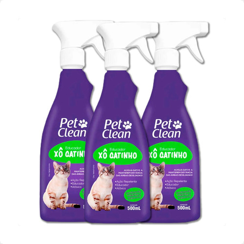 Kit 3 Xô Gatinho Pet Clean Educador - 500ml