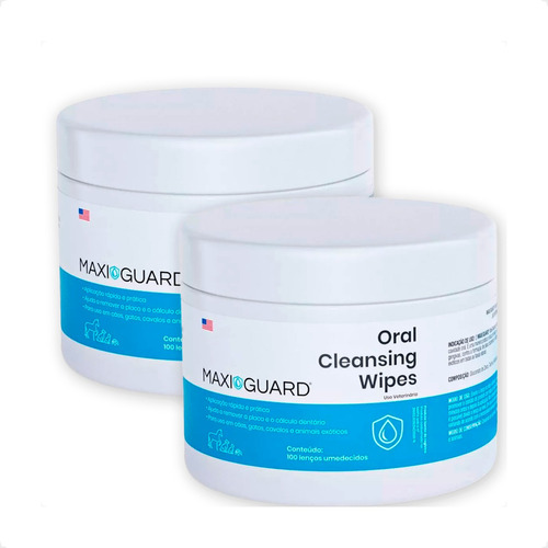 Kit 2 Oral Cleansing Wipes MaxiGuard Bioctal - 100 Lenços