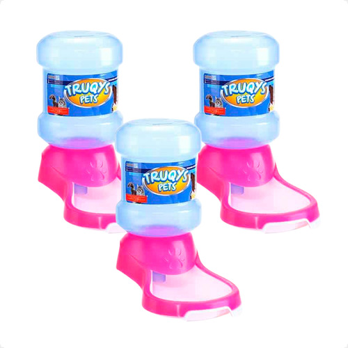 Kit 3 Bebedouro Automático Truqys Pets Rosa Galão - 2 Litros em Oferta na Shopee