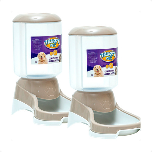 Kit 2 Comedouro Automático Truqys Pets Nude com Galão - 1Kg em Oferta na Shopee