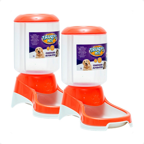 Kit 2 Comedouro Automático Truqys Pets Coral com Galão - 1Kg em Oferta na Shopee