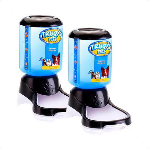 Kit 2 Comedouro Automático Truqys Pets Preto com Galão - 1Kg em Oferta na Shopee