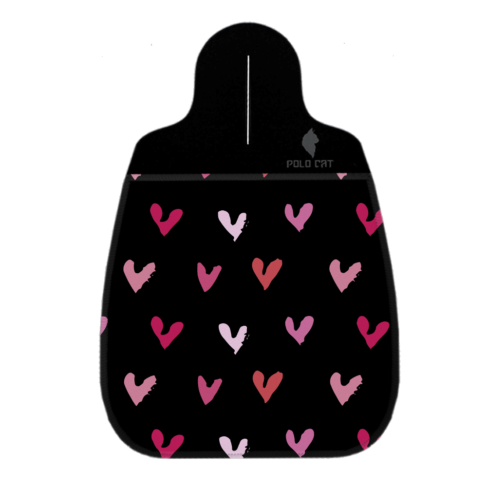 Lixeira de Carro em neoprene Coração Colorido Rabisco Preto