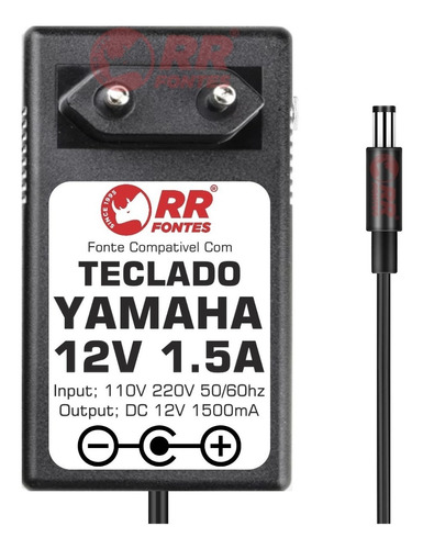 Fonte Carregador 12v Para  Yamaha Teclado Digital Psr-190