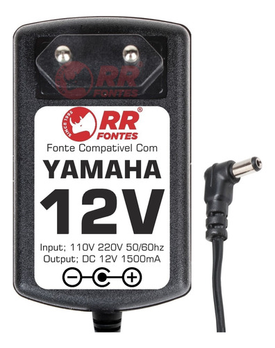 Fonte Carregador 12v 1,5a Teclado Yamaha Psr-e433 Psr E433