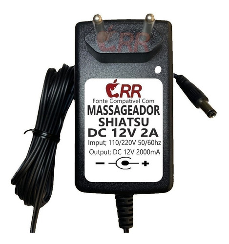 Fonte Carregador Para Massageador De Pescoço Shiatsu 12v