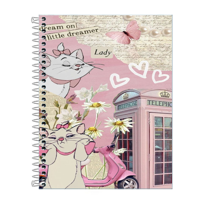 Caderno Gata Marrie 1 ,10  ou 20 materias em Oferta na Shopee