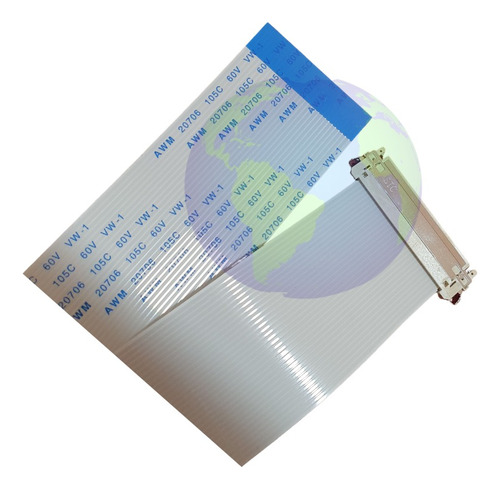 Cabo Flat Conector 30 Vias Invertido 40cm Compatível Para Tv E Monitor