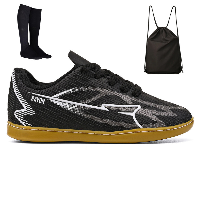 Kit Chuteira Infantil Futsal Meninos Quadra Futebol de Salão + Relógio + Bag