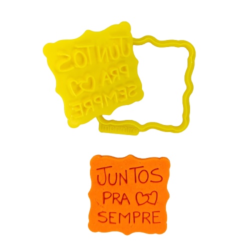 Cortador + Marcador para Biscoito e Pasta Americana "Juntos pra sempre"