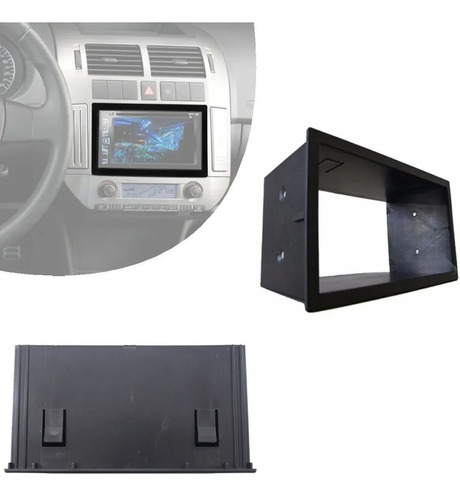 Moldura Painel 2 Din Multimidia Dvd Polo 2002 2003 2004 2005