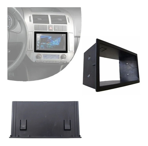 Moldura Do Radio 2din Dvd Multimídia Polo Hatch 2003 2004..