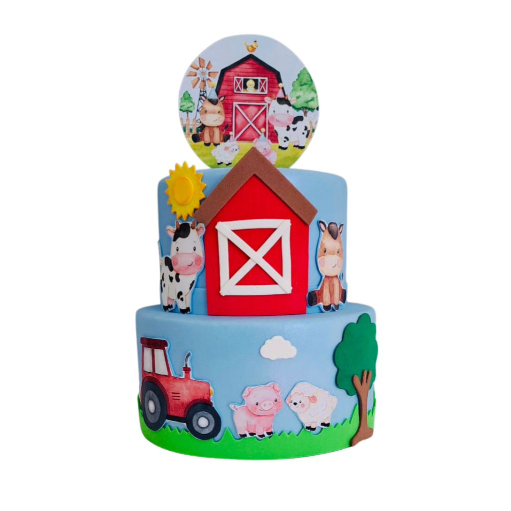 BOLO FAKE FAZENDINHA AZUL em Oferta na Shopee