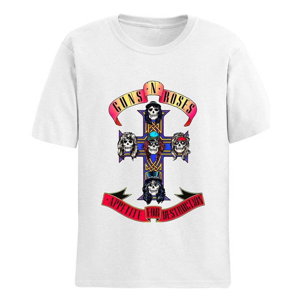 Camisa Camiseta Básica Guns N Roses Destruction Cruz Afc