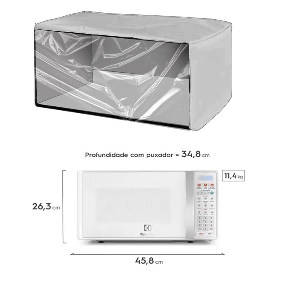 Capa Para Microondas 20 Litros Transparente Impermeável em Oferta na Shopee